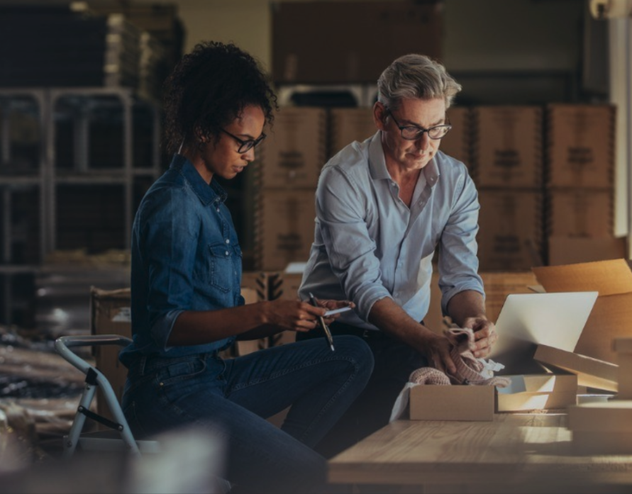 Warehouse team preparing shipments